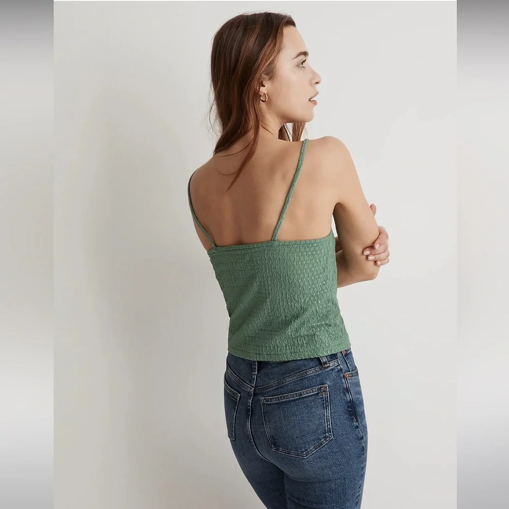 Madewell Crinkled Ruched-Front Cami Tank Top - Picture 3 of 6